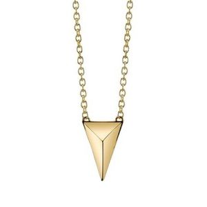 Gold necklace with pyramid pendant